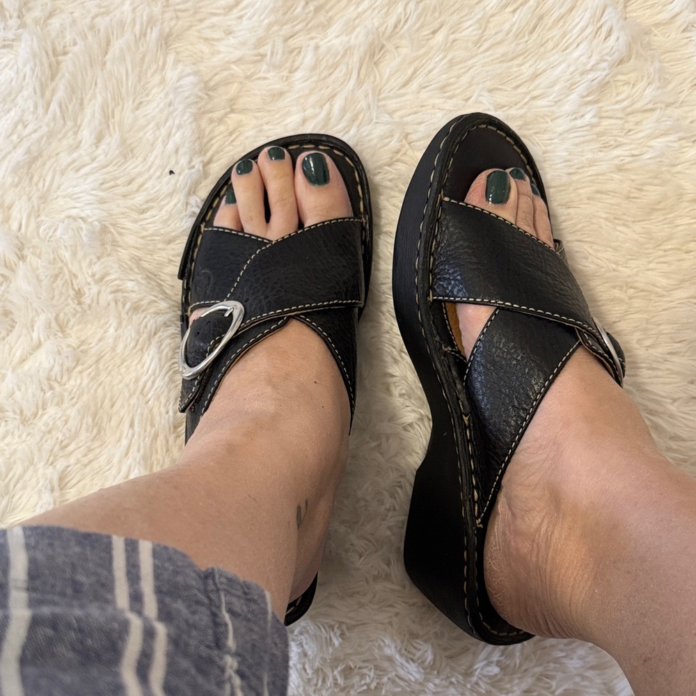 Born Black Leather Women's Sandals